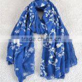 Winter Spring Fashion Long Cotton Flower Machine Embroidery Scarf thumbnail-6