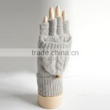 Comfort Women Mens Winter Knitting fingerless Gloves with a knitted cover