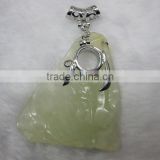 Wholesale natural new jade pendant freeform rough polished gemstone