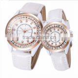 Upscale Leather Couple Watch Diamond Pair Watch thumbnail-1