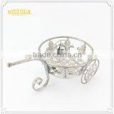 Home Deco White Round Flower Planter Metal Plant Pot Holder thumbnail-5