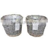 2 Pcs Cheap Round Woodchip Flower Pots Planter thumbnail-1