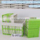 green durable using cotton potato basket with handle cotton lining