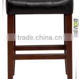 PU Solid Wood Frame Bar Stool Chair With Sewing Thread & Pull Points on the Cover -promotion Low Price Hot Sale (DO-6125B) thumbnail-1