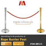 Stainless Steel Silver Chrome Gold Event Gallery Sphere Ball Top Velvet Rope Stanchion Post thumbnail-1