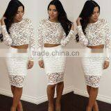 white nightclubs slim dress Europe and the elegant two-piece outfit bandage dress, latest net dress designs