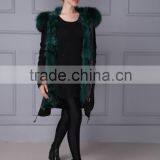 New Arrival High Quality Natural Fox Fur Lined Long Parka With Natural Raccoon Collar Supplier's Choice thumbnail-3
