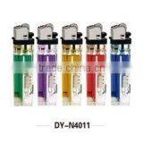 Disposable/refillable Cigarette Plastic LED Flint Lighter With Iron Wheel