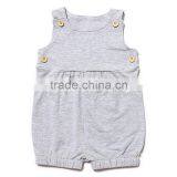 Newest Cute Plaid Wood Button Decorated Grey Sleeveless Cool Cotton Baby Boy Rompers thumbnail-1