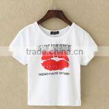 Lovely Red Mouth Cotton Custom Crop Top for Woman thumbnail-1