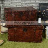 European And American Countryside Style Faux Leather Vintage Storage Trunk Box/Case Sets