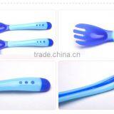 High Quality Temperature Color Changing Silicone Feeding Spoon and Fork for Kids thumbnail-2