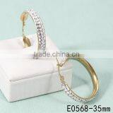 2016 Latest 18k Gold Plated Stainless Steel Cubic Zirconia Diamonds Hoop Earrings thumbnail-1