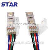 2ends 10mm 4pin Solderless RGB Connector Cable for 5050 RGB LED Strip