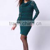 2016 PRETTY STEPS Winter Collections New Fashion Long Sleeve Casual Woman Dress High Neck Knitted Dress thumbnail-4