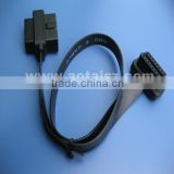 j1962 obd pass through male/female to male flat cable obd2 wiring harness