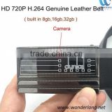 2016 hot sale H.264 HD 720p wireless mobile remote control 8GB leather belt buckle hidden camera