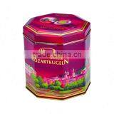 Eight Shape Embossed Lid Tin Box