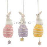 Pack of 12 Easter Bunny Holiday Hanging Decorative Bell Ornaments 11" thumbnail-2