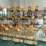 Magnificent Cast Metal Floor Clock, Bright Gold Gilt Finished Floor Standing Clock, 24K Gold Plated Floor Clock thumbnail-4