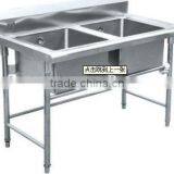 Stainless Steel Sink Table With Two Basin thumbnail-1