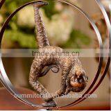 European Vintage Resin Bronze Monkey Statues thumbnail-3