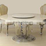 Marble Round Dining Table for 6 People With Lazy Susan Hotel Furniture thumbnail-6