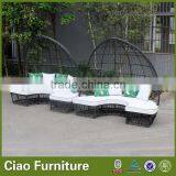Outdoor Wicker Furniture Leisure Outdoor Sun Bed With Canopy thumbnail-4