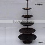 Five Tier Round Cupcake Wedding Party Birthday Cake Stand Display Made in Hammered Aluminium thumbnail-1