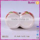 White Ceramic Decal Desgin Tableware Gravy Boat Set thumbnail-6