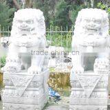 Outdoor Traditional Lion Statue Stone Vietnam Marble Sculptures thumbnail-2