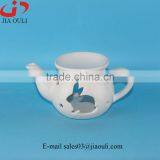 Good Sales With Rabbit Hollow Out Teapot Shape Essential Oil Diffuser, Ceramic Aroma Diffuser thumbnail-3
