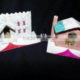 1950s Set of 3 Mica Christmas Houses (One Church) thumbnail-3