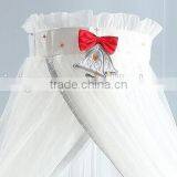 Elegant Beige and Grey Soft Mosquito Net With Bow Bed Crown for Baby Crib BF11-08023b thumbnail-4