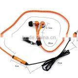 High Quality Metal Zipper Earphone With Mic thumbnail-3
