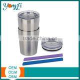 Wholesale Set of 2 8.5oz Stainless Steel Sippy Cup With Lid and Straw thumbnail-1