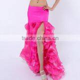 Egyptian Style Belly Dance Skirt With Ruffle Side Slit thumbnail-6