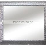 Square Design Wall Bathroom Silver Decorate Wood Mirror Frame thumbnail-1