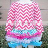 New Fashion Cotton Kids Clothing Wholesale Chevron Dresses thumbnail-1