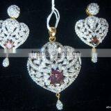 CZ Pendant Earring Set thumbnail-1