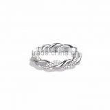 CZ Studded Silver Plated Designer Ring thumbnail-1