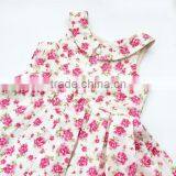 Pink Flowers Sleeveless Girl Dress Factory OEM Service Wholesale Kids Frock Designs thumbnail-2