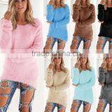 Zm50358b Autumn and Winter Lady Clothing Fashion Pure Color Long Sleeve Sweater thumbnail-1