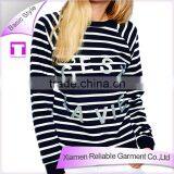 Black and White Strip Long Sleeve Printed Shirt thumbnail-1
