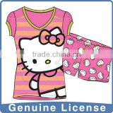 Girl V collar HelloKitty pajamas