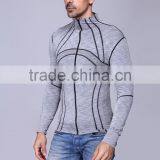 Custom Compression t Shirt Sports Mens Seamless Gym Zipper Jacket thumbnail-1