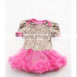 Wholesale Princess Baby&Girl Cotton Romper With Petti Skirt Chiffon Cheap Fancy Bodysuit Chiffon Cute Infant Suit With Bow-Tie