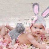 Baby Newborn Photography Props Crochet Baby Beanie Hat ,Knitted Bunny Costume Outfit thumbnail-5