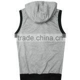 Men's Zip Up Hoodie Casual Heather Grey Hooded Vest/Sleeveless Hoodies thumbnail-2