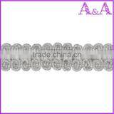 Wholesale Black Braided Embroidered Woven Decorative Metal Chain Trim thumbnail-1
